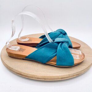 Miz Mooz Aliza Sandals Womens 7.5 38 Seafoam Green Leather Flats Slides